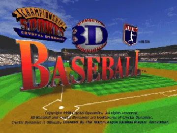 3D Baseball (US) screen shot title